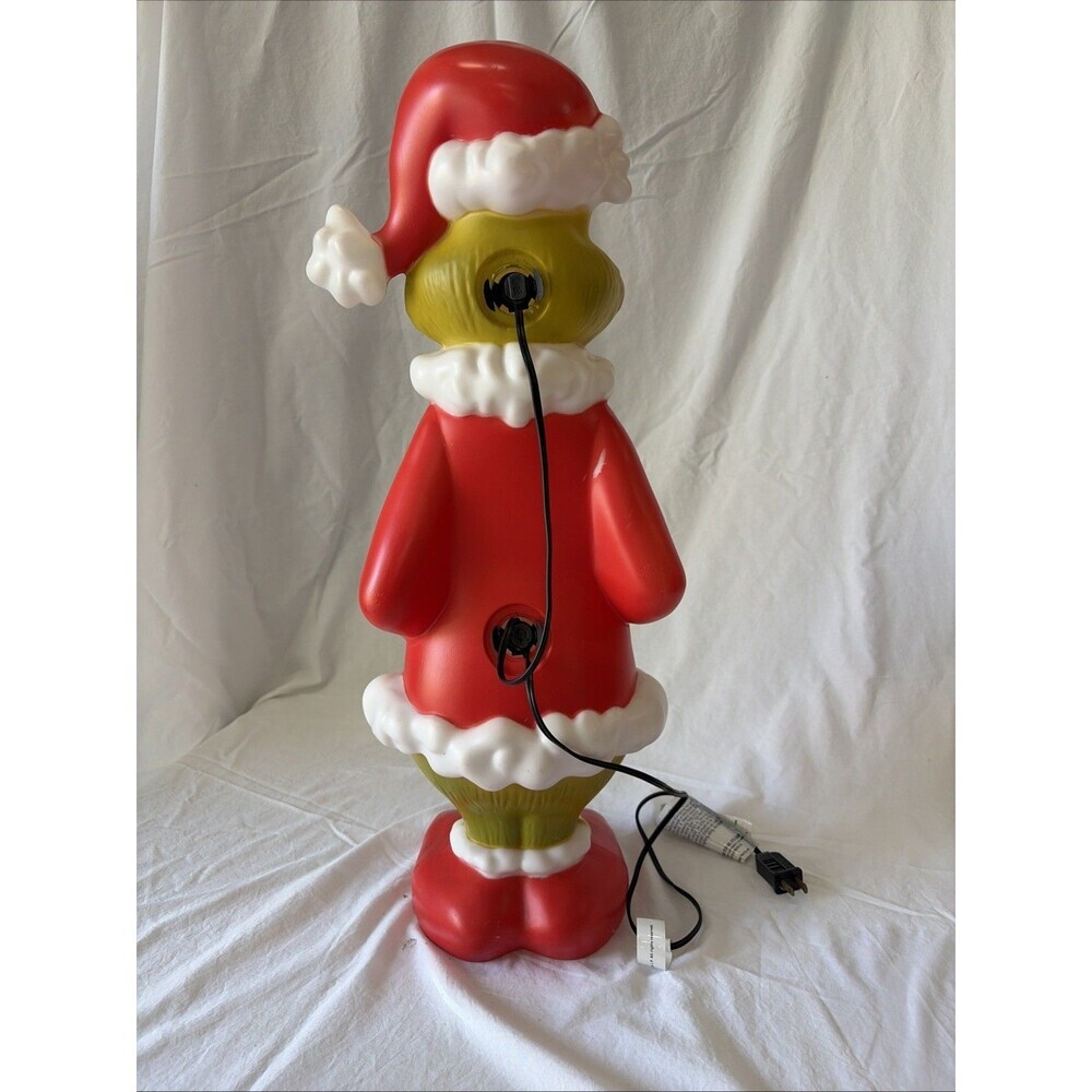 Gemmy Dr. Seuss The Grinch Lighted Blow Mold Yard Decor Tested Works 24” Tall - Picture 3 of 6
